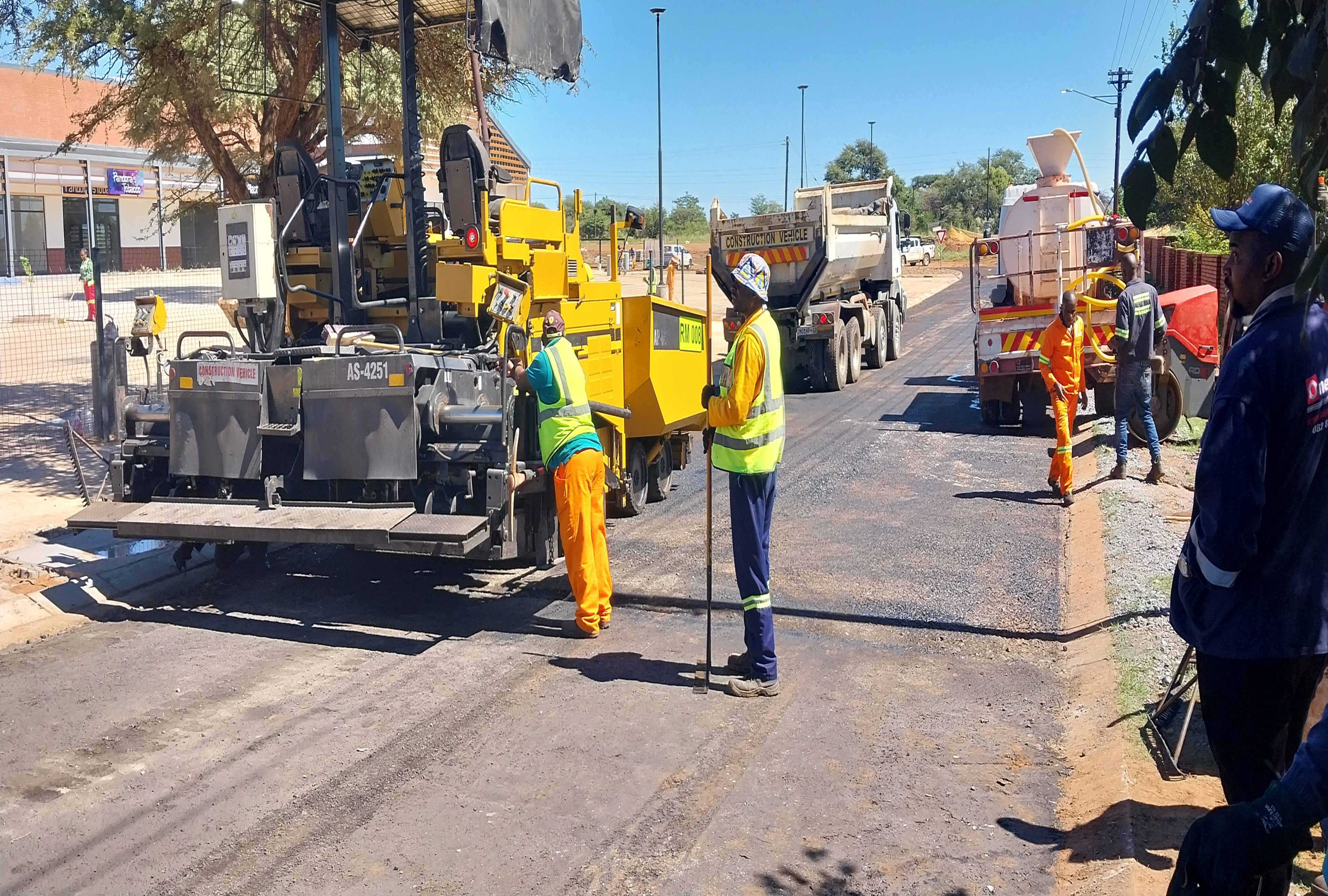Image shows an ariel view of Ashtar Civils working on a road